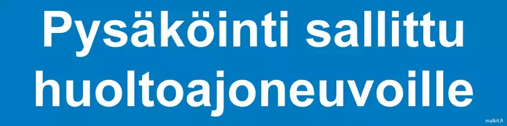 Pysäköinti sallittu huoltoajoneuvoille kerrosalumiini 400 x 100 mm - Kiinteistökilvet - 70035 - 1
