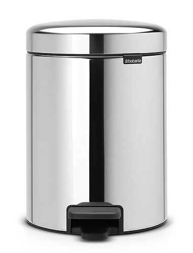 Roska-astia polkimella Brabantia NewIcon 5 L kiiltävä teräs, sisäastia muovi - Roskakorit, poljinastiat - 56875 - 1