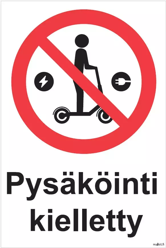 Sähköpotkulautojen pysäköinti kielletty alumiini 200 x 300 mm - Kieltokilvet - 75445 - 1