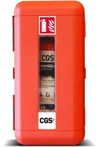 Sammutinkaappi 6 kg punainen muovi ikkunalla - Muut paloturvallisuuden tuotteet - 72015 - 1