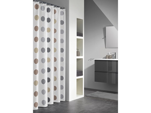 Suihkuverho Twister 180 x 200 cm Taupe tekstiili - Verhotarvikkeet - 62525 - 1