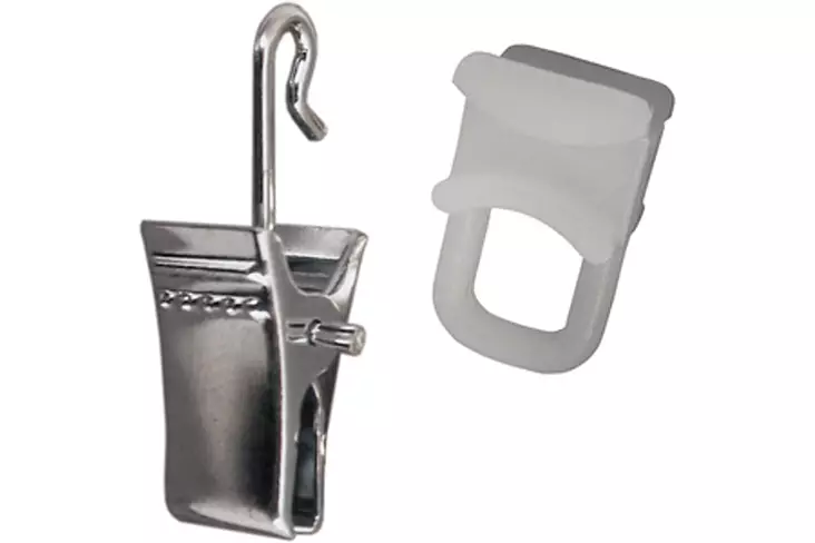 Verhokiskon liuku ja nipistin U-kiskoon 20 kpl - Verhotarvikkeet - 715 - 1