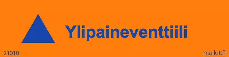 Ylipaineventtiili VSS muovi 120 x 30 mm - Väestönsuojan opasteet - 74445 - 1