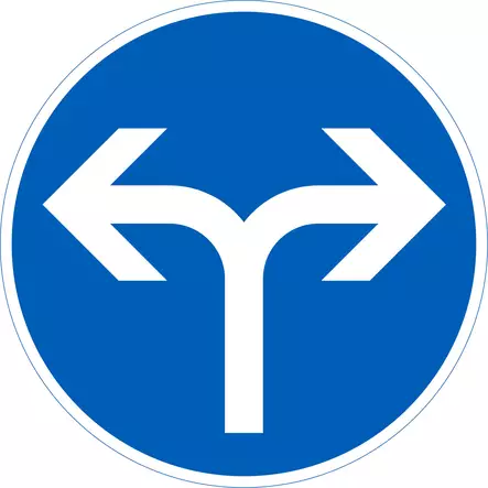 Pakollinen ajosuunta D1.8 liikennemerkkialumiini R2 640 mm - Määräys-, sääntö- ja opastusmerkit - 72446 - 1