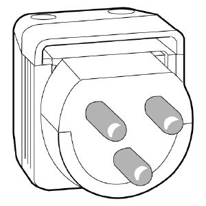 Valaisinpistotulppa 3-napainen suora - Pistorasiat, Pistotulpat - 1476 - 1