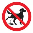 Koirien ulkoiluttaminen kielletty symboli muovi 100 x 100 mm - Kieltokilvet - 66756 - 1