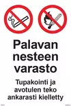 Palavan nesteen varasto Tupakointi ja avotulen muovi 200 x 300 mm - Paloalan kilvet - 66046 - 1