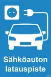 Sähköauton latauspiste sininen kerrosalumiini 200 x 300 mm - Kiinteistökilvet - 71346 - 1