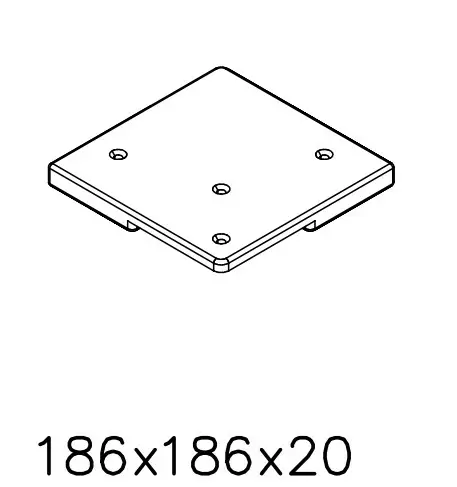 Hiekkalaatikon tolpan HPL levy 706686-705SP harmaa 186 x 186 x 20 mm Lappset - Leikkivälineiden varaosat - 74666 - 1