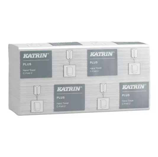 Käsipyyhe Katrin Plus C-taitto valkoinen 2-kertainen 92512 16 pkt / sk - WC- paperit, Käsipyyhkeet, Annostelijat - 74606 - 1