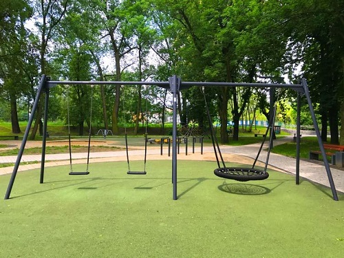 Keinuteline Erbium 2:lle + Kori/Linnunpesäkeinu korkea 220068M Lappset Cloxx - Keinutelineet - 57936 - 1