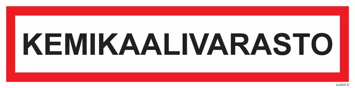 Kemikaalivarasto tarra 400 x 100 mm - Paloalan kilvet - 70446 - 1