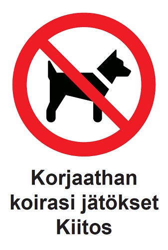 Korjaathan koirasi jätökset opaste - Kieltokilvet - 68066 - 1