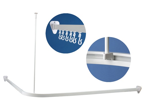 Kulmakisko 90 x 170 cm L valkoinen - Verhotarvikkeet - 64366 - 1