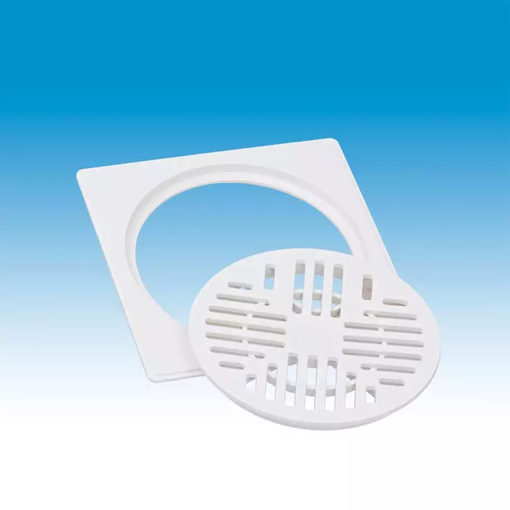 Lattiakaivon kansi neliö 160 x 160 mm Merika 981 valkoinen muovi - Viemäröintitarvikkeet - 1276 - 1