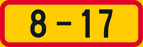 Liikennemerkin lisäkilpi Voimassaoloaika H17.1a - Liikennemerkin lisäkilvet - 68116 - 1