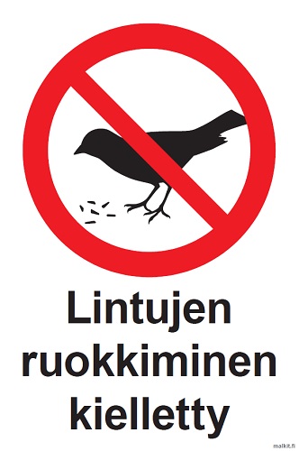 Lintujen ruokkiminen kielletty tarra 200 x 300 mm - Kieltokilvet - 66066 - 1