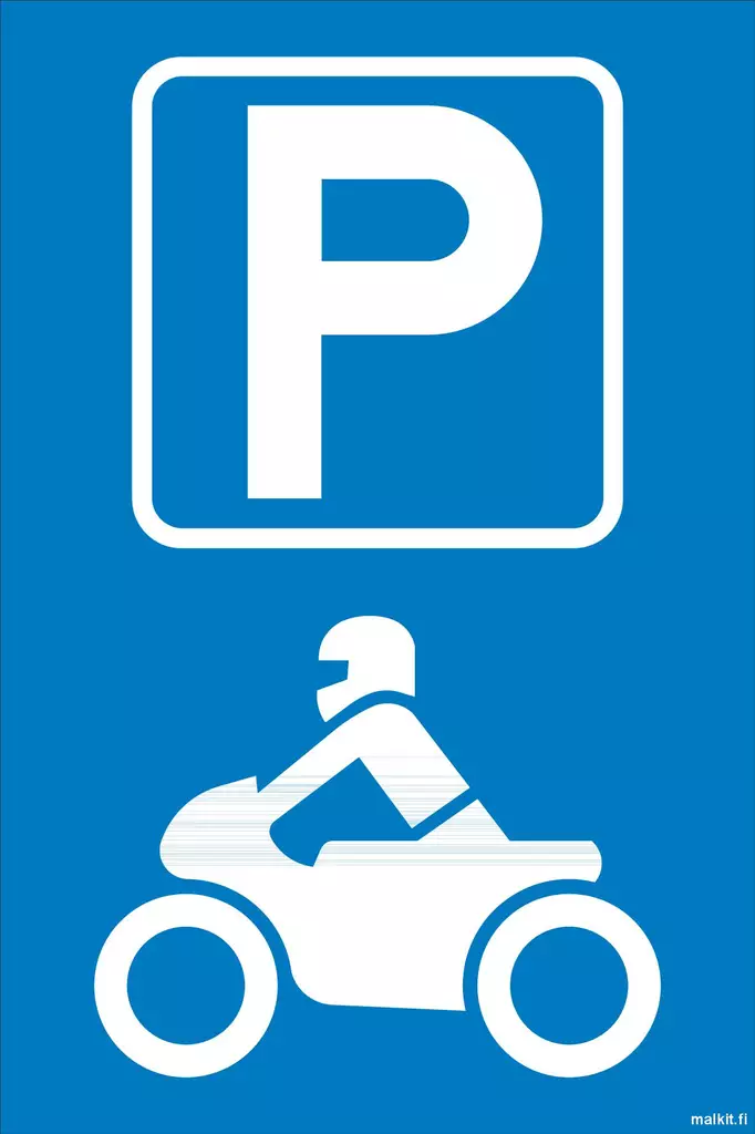 Moottoripyörän P-merkki kerrosalumiini 200 x 300 mm - Kiinteistökilvet - 70966 - 1