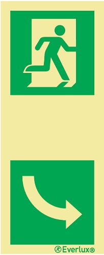 Ovimekanismin opastetarra T 14 21 oikea jälkivalaiseva 100 x 240 mm - Jälkivalaisevat kyltit - 62706 - 1