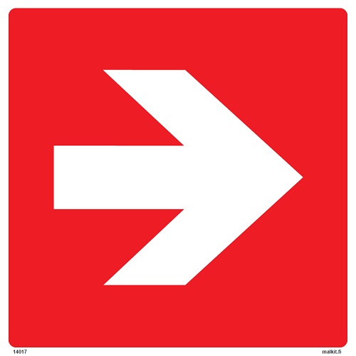 Paloalan opaste suuntanuoli - Jälkivalaisevat kyltit - 66056 - 1