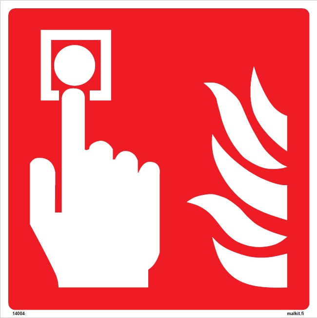 Paloilmoitinpainike opaste - Jälkivalaisevat kyltit - 65466 - 1