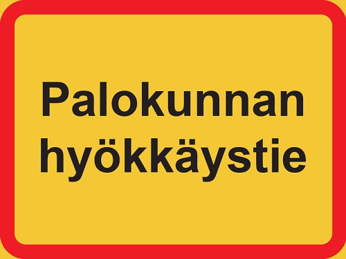 Palokunnan hyökkäystie tarra 200 x 150 mm - Paloalan kilvet - 65146 - 1
