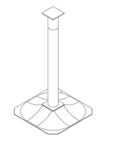 Perustusputki + perustuslevy 909511SP 90 x 90 x 650 mm Lappset - Leikkivälineiden varaosat - 61286 - 1