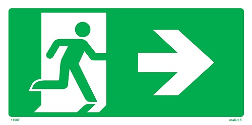 Poistumisreitti oikea jälkivalaiseva opaste - Jälkivalaisevat kyltit - 65106 - 1