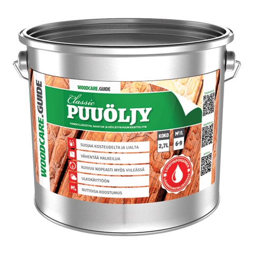 Puuöljy Classic Woodcare kirkas 2,7 l - Puhdistusaineet, Hoitoaineet - 63966 - 1