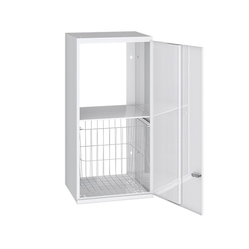 Pyykkikaappi PYK 400Y Polaria yläkaappi hyllyllä ja korilla - Peilikaapit, allaskaapit ja tarvikkeet - 68796 - 1