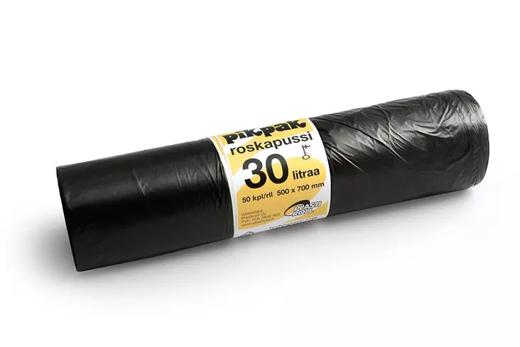Roskapussi 30 L musta HD Plastiroll 1160 50 kpl/rll, 25 rll/ltk - Jätesäkit, Roskapussit - 5796 - 1