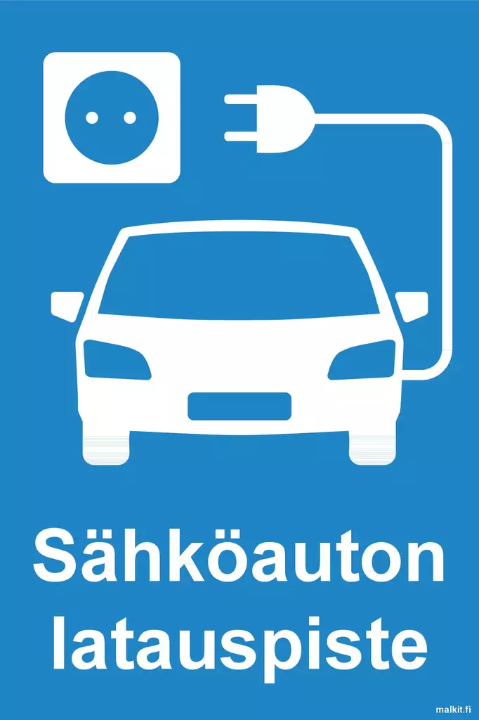 Sähköauton latauspiste sininen kerrosalumiini 200 x 300 mm - Kiinteistökilvet - 71346 - 1