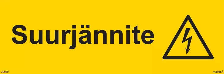 Suurjännite muovi keltainen 300 x 100 mm - Sähköalan kilvet - 72216 - 1