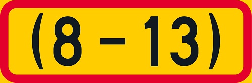 Voimassaoloaika H17.2a liikennemerkkialumiini R1 600 x 200 mm - Liikennemerkin lisäkilvet - 68126 - 1