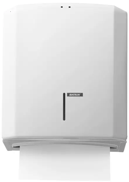 Käsipyyheannostelija Katrin metalli valkoinen lukittava 988113 - WC- paperit, Käsipyyhkeet, Annostelijat - 5117 - 1