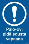 Palo-ovi pidä edusta vapaana tarra 100 x 150 mm - Paloalan kilvet - 65587 - 1