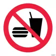 Syöminen ja juominen kielletty symboli tarra 200 x 200 mm - Kieltokilvet - 70047 - 1