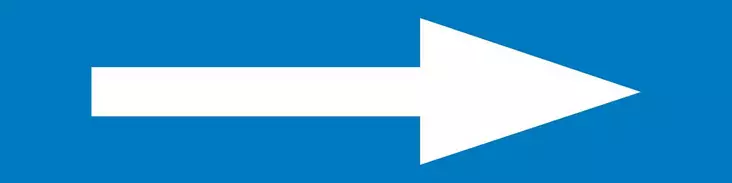 Suuntanuoli tarra punainen tausta ja valkoinen nuoli 200 x 50 mm - Kiinteistökilvet - 75327 - 1