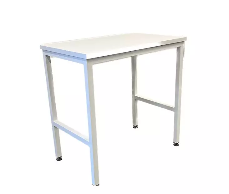 Apupöytä säätöjaloilla metallijalat, valkoinen laminattitaso, mittojen mukaan - Sauna, Pukuhuone, Pesutupa - 71707 - 1