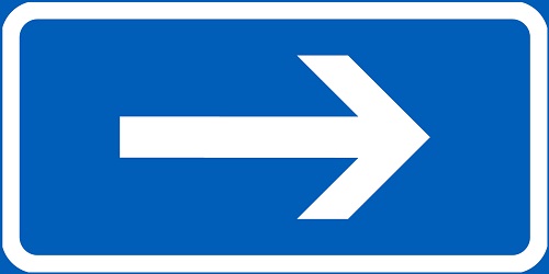 Kohde nuolen suunnassa H2.1b lisäkilpi liikennemerkkialumiini R1 400 x 200 mm - Liikennemerkin lisäkilvet - 68077 - 1