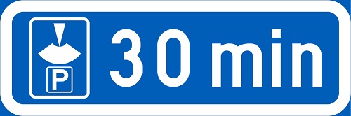 Liikennemerkin lisäkilpi Pysäköintiajan alkamisen osoittamisvelvollisuus H19.2 - Liikennemerkin lisäkilvet - 68107 - 1