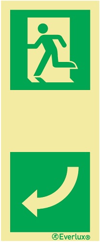 Ovimekanismin opastetarra T 14 22 vasen jälkivalaiseva 100 x 240 mm - Jälkivalaisevat kyltit - 62707 - 1