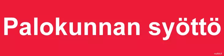 Palokunnan syöttö muovi 400 x 100 mm - Paloalan kilvet - 70037 - 1