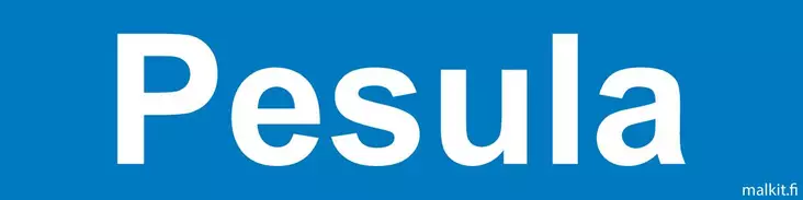 Pesula sininen pohja, valkoinen teksti - Kiinteistökilvet - 73267 - 1