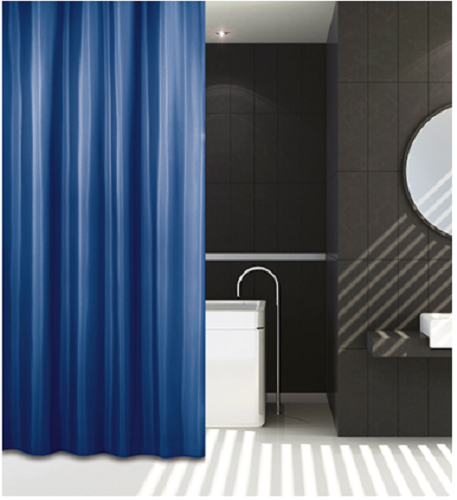 Suihkuverho Pisla 180 x 200 cm sininen tekstiili - Verhotarvikkeet - 59107 - 1