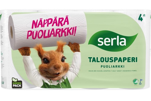 Talouspaperi Serla puoliarkki 2-kertainen 80410 20rll/sk - WC- paperit, Käsipyyhkeet, Annostelijat - 72087 - 1