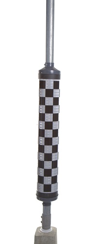 Töyssypaalu ruutu musta-valkoinen halk. 160 x kork. 800 mm - Liikenteen ohjaus - 55407 - 1