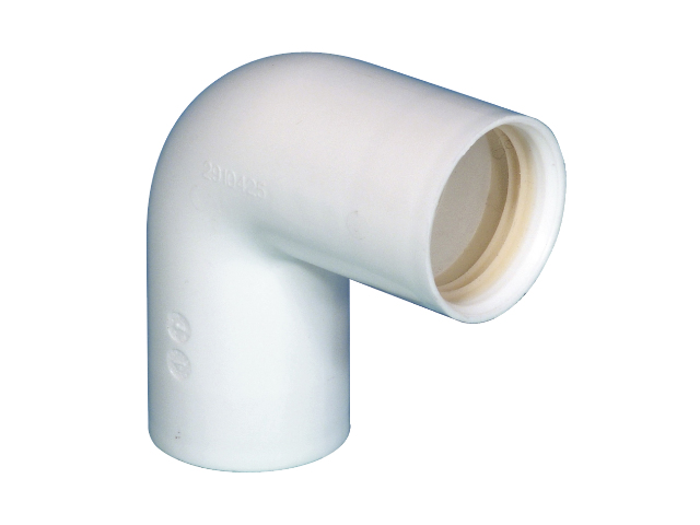 Viemäröintiputken kulmayhde 90ast muhviton valk. - Viemäröintitarvikkeet - 1237 - 1
