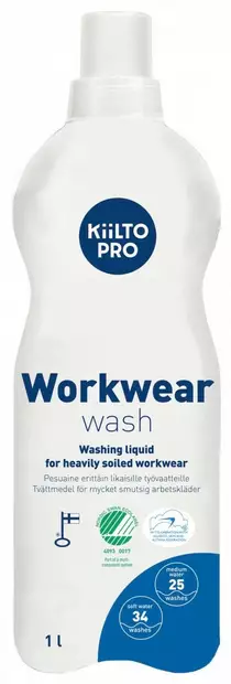 Pyykinpesuaine Kiilto Pro Workwear Wash 1 L neste työvaatteille - Astianpesuaineet, Pyykinpesuaineet - 75038 - 1