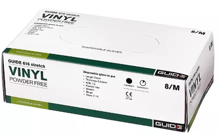 Kertakäyttökäsine Guide 616 puuteriton vinyyli - Siivous-, Kemikaali- ja Kertakäyttökäsin - 68418 - 1